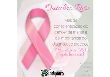Sindipetro Bahia apoia a campanha contra o câncer de mama