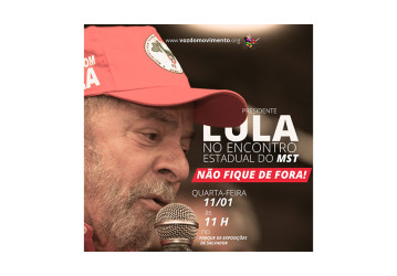 Petroleiros participam de evento do MST, com Lula