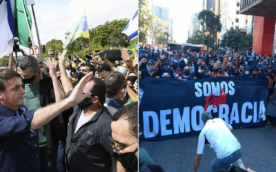 Brasil tem domingo marcado por atos pela democracia e contra bandeiras neofascistas