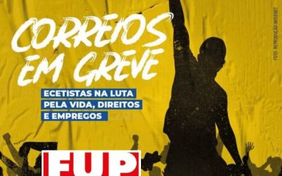 Petroleiros em apoio à greve dos trabalhadores dos Correios