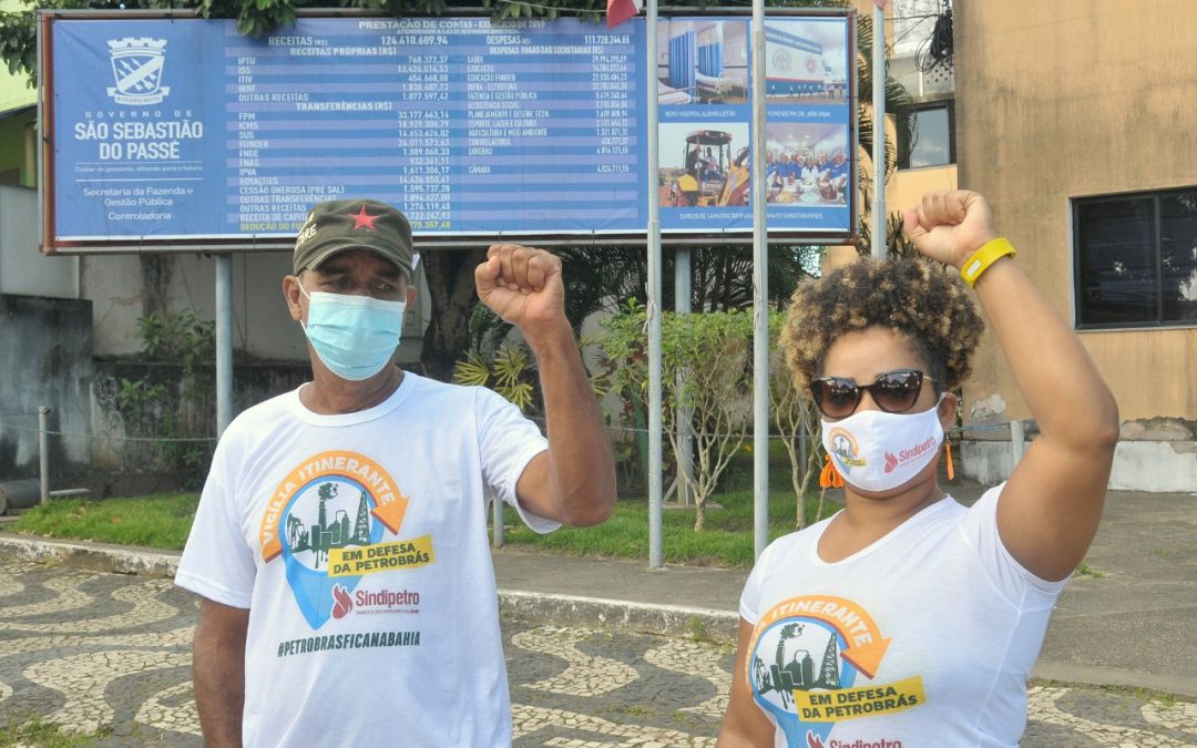 Vigília petroleira chega à cidade de São Sebastião do Passé e realiza ato na unidade de Taquipe