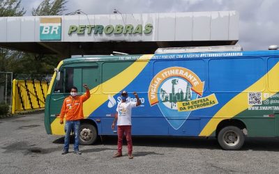 Ato em frente à FAFEN, no Polo Petroquímico de Camaçari, marca o décimo dia da vigília petroleira em defesa da Petrobrás e da Bahia