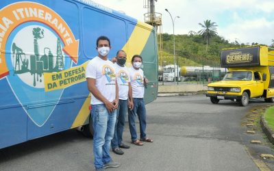 Na estrada, em defesa da Petrobrás e da Bahia, vigília petroleira chega à cidade de Candeias