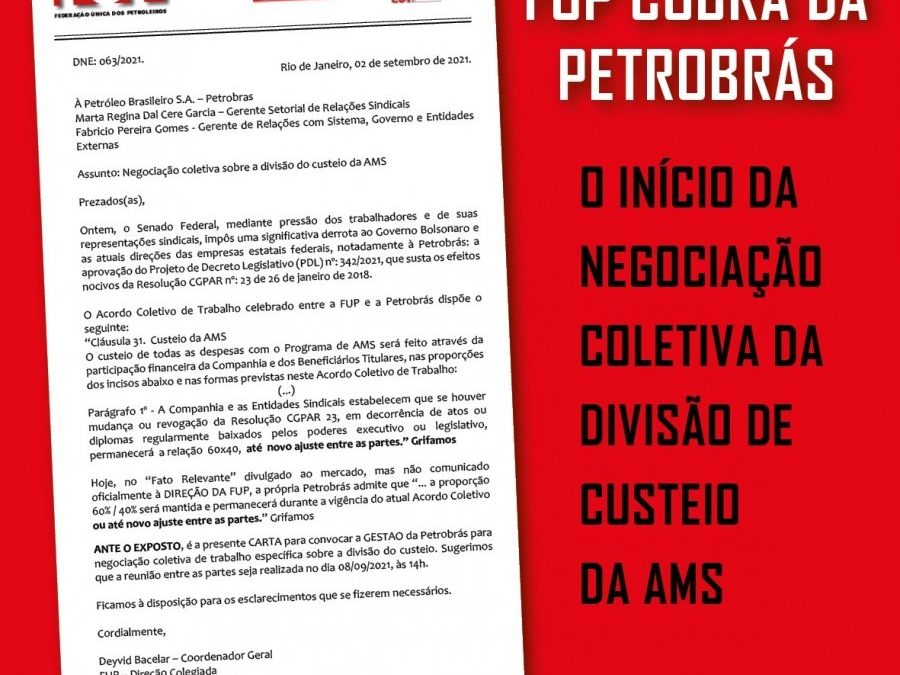 Com o fim da Resolução 23, FUP cobra que Petrobrás inicie negociação coletiva da divisão de custeio da AMS