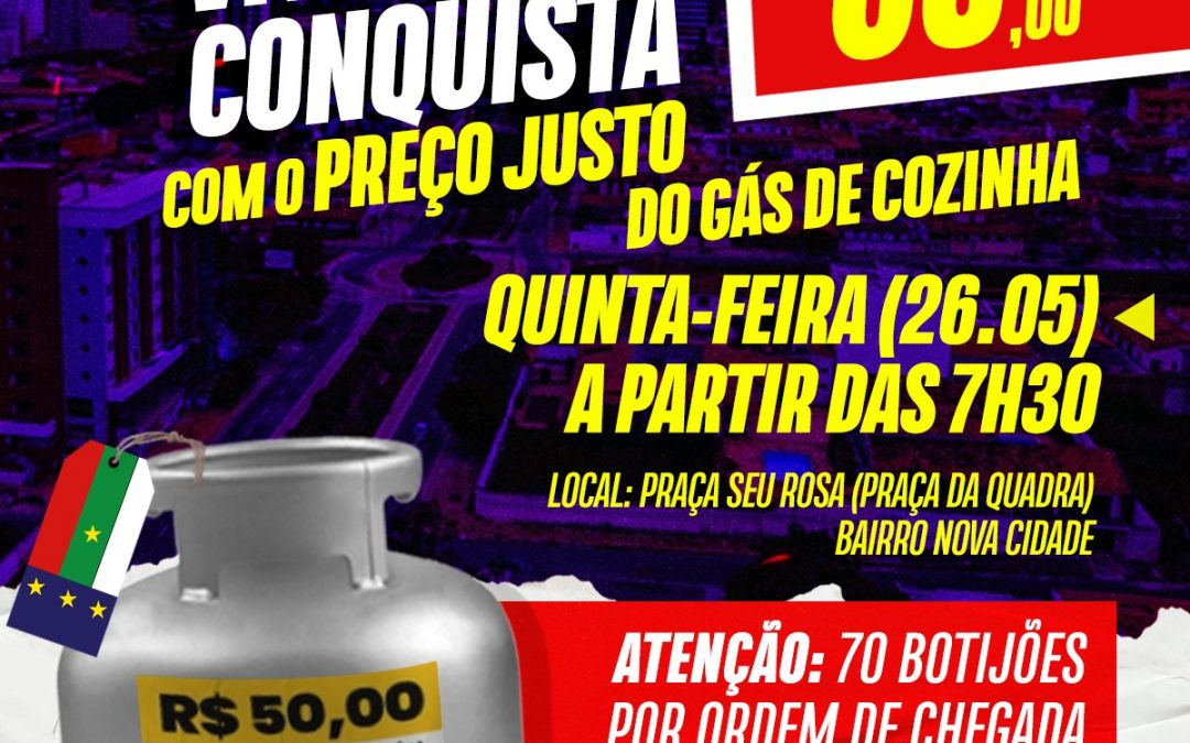 Ação do preço justo do gás do Sindipetro-BA em Vitória da Conquista será por ordem de chegada