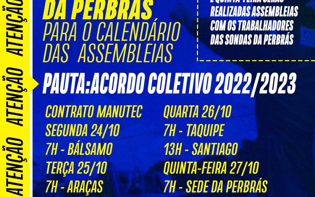 Acordo Coletivo de Trabalho – Sindipetro convoca trabalhadores da Perbrás para assembleias