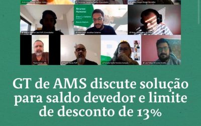 GT de AMS discute solução para saldo devedor e limite de desconto de 13%